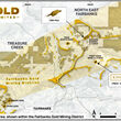 Map showing Felix Gold properties in relation to Fairbanks and Fort Knox Mine.