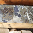 Highly mineralized zinc-lead core from Pine Point in NWT, Canada.