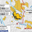 Map showing White Gold's White Gold property in the White Gold District.