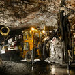 Workers complete underground drilling at the Greens Creek silver mine.