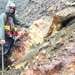 Metal rich volcanogenic massive sulfide VMS deposit near Haines AK