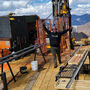 Drillers collecting core from first 2022 hole at RPM gold deposit in Alaska.
