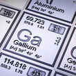 Close up of the elements zinc, gallium, and germanium on the periodic table.