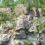 A large outcrop of possibly lithium-bearing spodumene pegmatites at Moose 2.