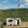 A drill tests for gold on Freegold Ventures’ Golden Summit project.