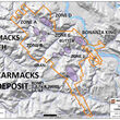 A map of the Carmacks deposit showing various mineralized zones.