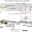 Cross-section of Kitsault Valley silver and gold deposits and targets.