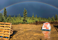 Rainbow sample bags Raven gold target near Eagle Mine Dublin Gulch Yukon