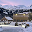 Winter view of facility that houses mill at the Premier gold-silver project.