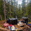 A drill tests for silver at the Wolf deposit on the Kitsault Valley project.