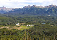 Distant view of the past producing Taurus gold mine on the Cassiar property.