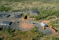 Stockpiles at the Nico critical minerals mine project in Canada.