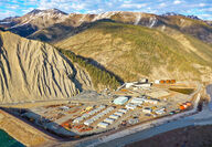Aerial view of camp and mill at Prairie Creek zinc mine project in Canada.
