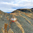 Drill pad on the ridge of a rocky hill at Sitka Gold Corp.'s RC Gold project.