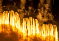 Tungsten metal in SpaceX Falcon rocket engine nozzles during launch