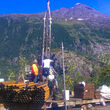 Crew working on drill rig at Grande Portage’s Herbert Gold project.