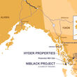 Map showing Blackwolf’s properties on the Southeast Alaska Panhandle.