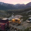 A twilight shot of Fireweed Zinc's mining operations in Northwest Territories.