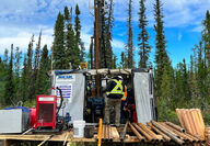 Osisko crew working on a drill pad in Northwest Territories.