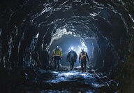 Geologists underground at the Premier gold project in British Columbia.
