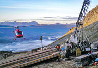 Copter hovers near drill at Arctic mine project Ambler mining district