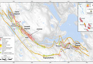 Gold exploration map Goose Mine project Back River Nunavut