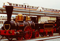 A replica of the original locomotive brought to Canada in 1836.