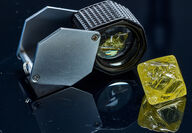 High quality yellow gem diamond loop lens NWT Canada mining