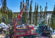 A driller tests for gold during a spring program near Fairbanks, Alaska.