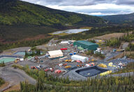An aerial view of the Keno Hill Silver District mill in Yukon, Canada.
