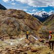 Seabridge geologists on mineralized outcrop at KSM project in BC, Canada.