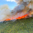 Wildfires across a ridge in Canada’s Yukon Territory.