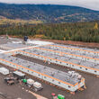 Aerial view of a large modular camp in BC’s Golden Triangle.