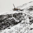 First snow at Red Mountain minerals exploration project Alaska Range