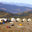 Michigan zone tent camp Tibbs gold project Goodpaster Mining District Alaska