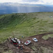 A drone view of a drill rig testing for gold and silver in Northern BC.