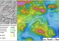Map of geophysical and geochemical targets to be drilled at Tanacross.