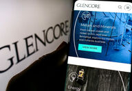 Smartphone displaying Glencore’s metals and minerals webpage.