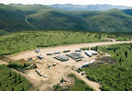 An aerial shot of Western Copper and Gold’s camp in Yukon, Canada.