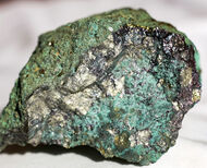 Copper- and cobalt-rich ore from Bornite mine project in Alaska.