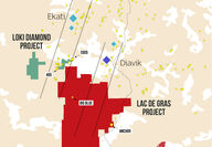 North Arrow Minerals Loki Naujaat Burgundy Diamond Mines Pikoo kimberlite map