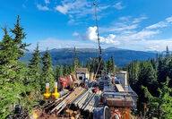A drill tests for gold and silver during a warm summer day in Northern BC.