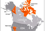 Map of all Sitka Gold’s exploration projects in North America.