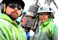Drillers on a rig at the Arctic deposit in Alaska’s Ambler Mining District.