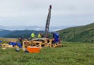 Drill tests a gold zone near Pogo Mine in Alaska’s Goodpaster Mining District.