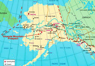 Map showing location of Vinasale and other mineral projects in Alaska.