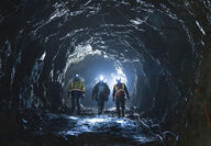 The miners walking underground at the Premier gold-silver mine in Northern BC.