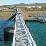 Looking toward shore from atop the barge loader at the DTMS port in Alaska.