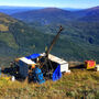 Drill rig at Homestake Ridge gold silver mine property Stewart BC