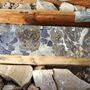 A close-up of zinc and lead mineralization from drill core at Pine Point.